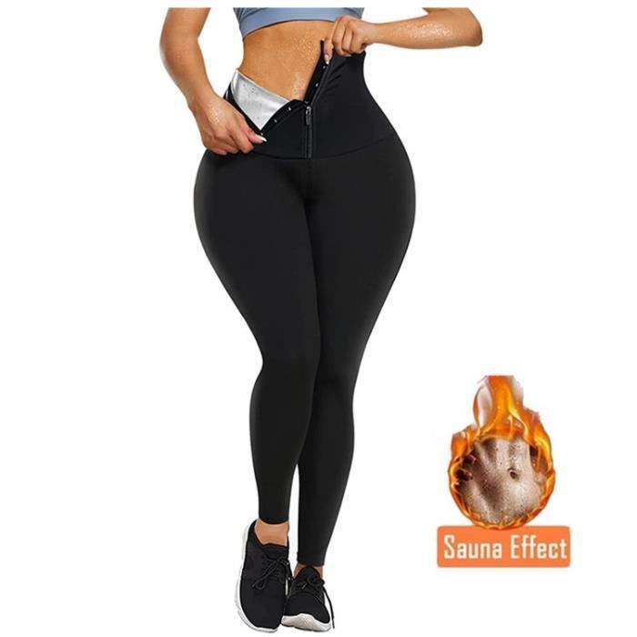 Pantalon de Sudation Femmes, Legging de Sport à Taille Haute Noir