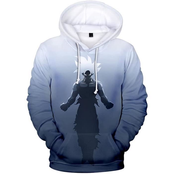 Dragon Ball Z Pull Plaid Homme Sweat Oversize En Polaire Poncho Polaire