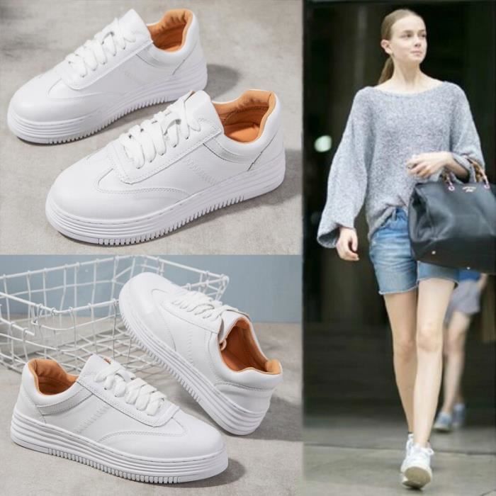 basquette blanche tennis blanches femme cuir