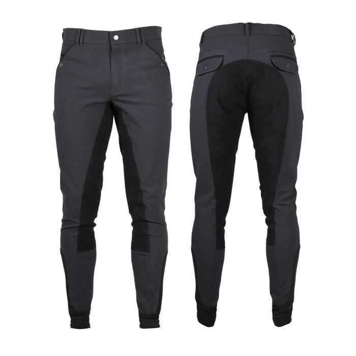 Pantalon équitation avec assise en imitation cuir QHP Jack - grey - 54