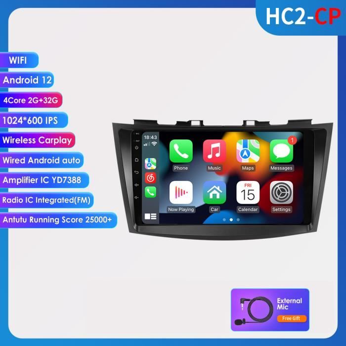 Autoradio 2G+32G Android 11 pour Suzuki Swift 4 2011 2012 2013 2014 2015  Navigation GPS lecteur multimédia 2Din Carplay Bluetooth FM - Cdiscount Auto