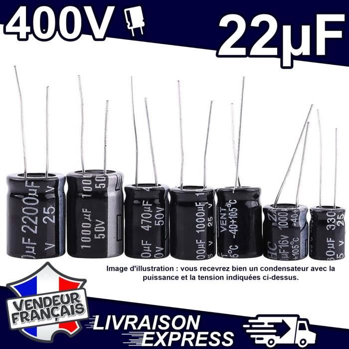 10 Condensatori Elettrolitici Assiali Supertech 22uF 100V 10x20mm – 2000hr +105°C