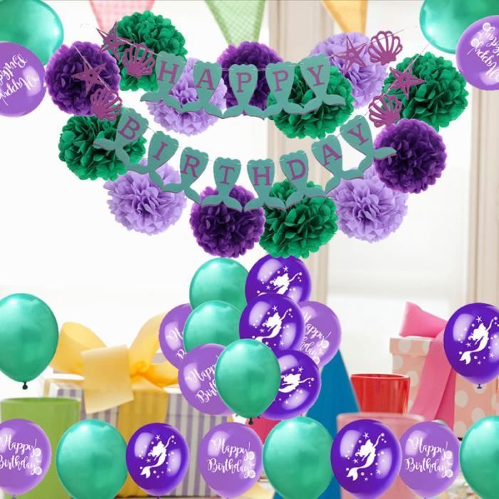 Joyeux anniversaire 12" sirènes par artexile Latex Ballons correspondant à ruban