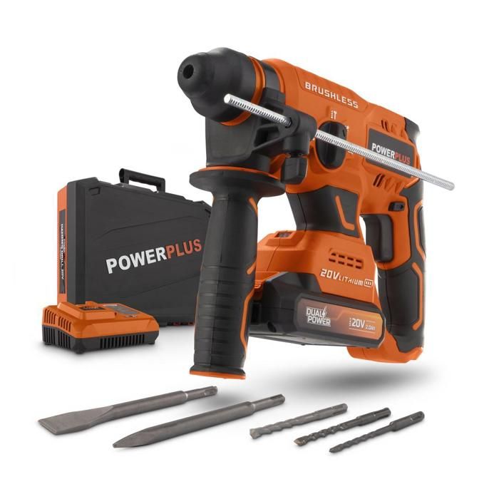 Marteau Perforateur Sans Fil Seesii 4,3J - 2 Batteries 5,0Ah - SDS Plus - Pour Béton Et Maçonnerie