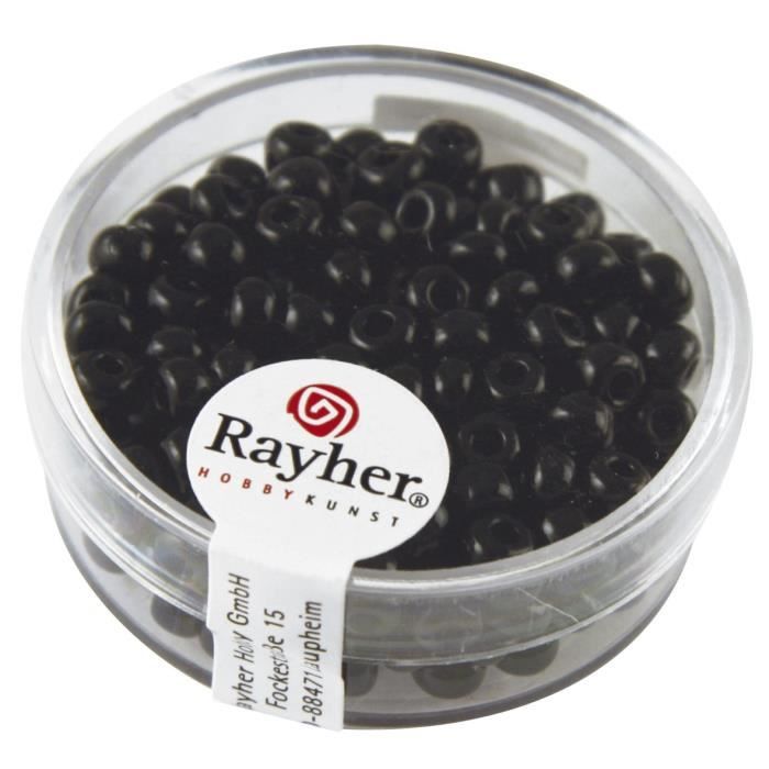 Perles Indiennes Rayher Ø4,5mm Noir - Lot Pour Création Bijoux Et DIY