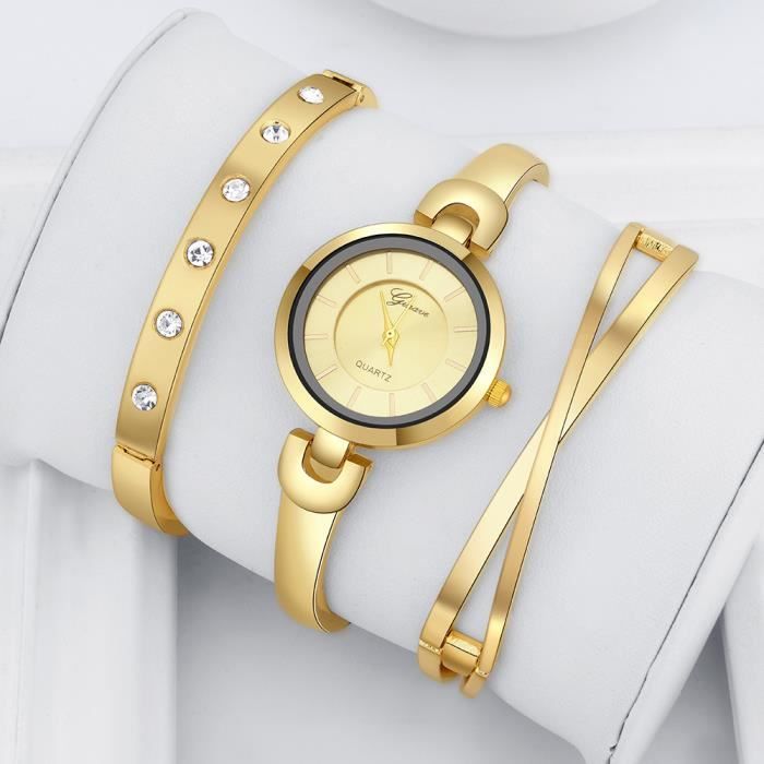 RMEGA Coffret Cadeau Montre Femme Bracelet Femme Quartz Japonais