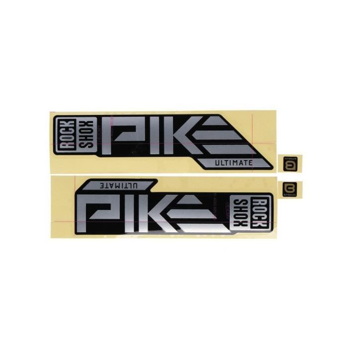 Kit autocollant fourche vélo Rockshox Pike Ultimate - argent mat/noir