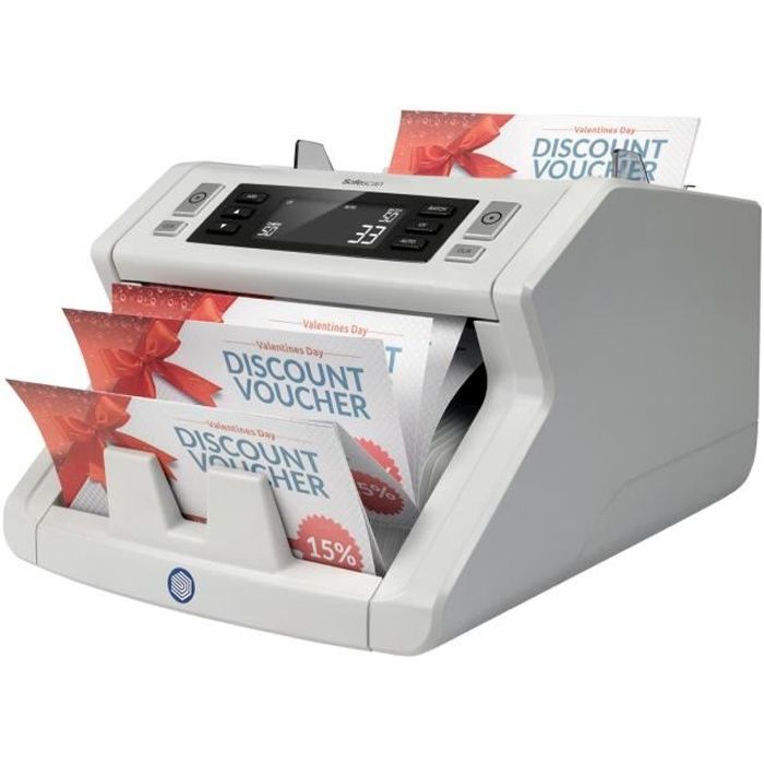 Safescan 2210 Compteuse de billets de banque détection des faux billets automatique blanc