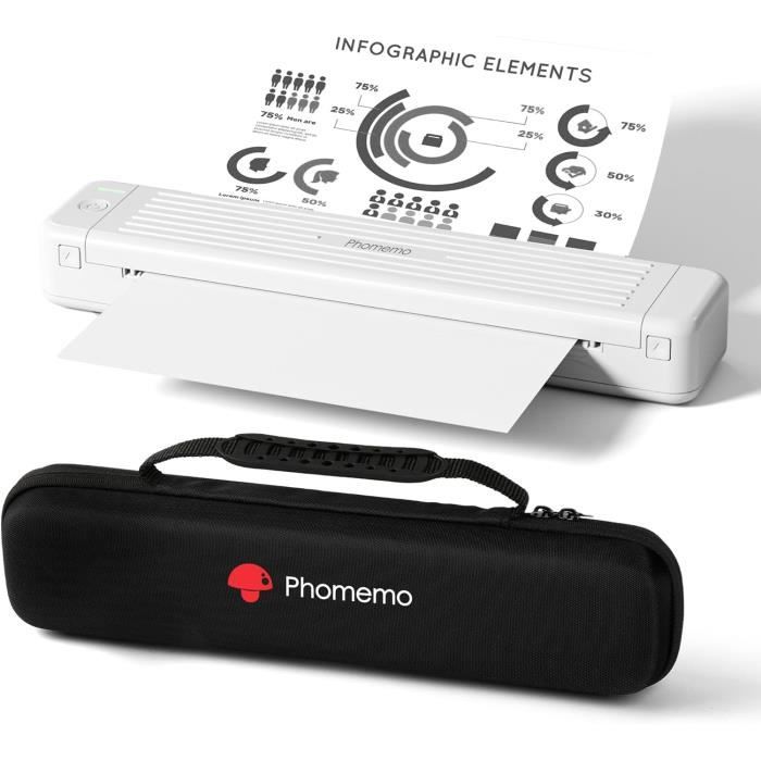Itari P831 - Imprimante Portable Thermique A4 Sans Encre - Bluetooth, USB-C, Batterie Integrée