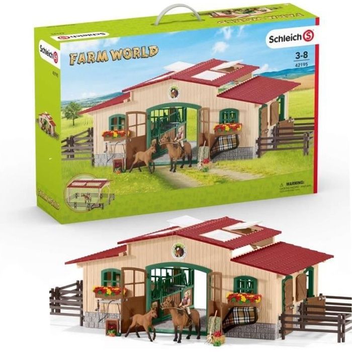 Soldes Schleich Centre équestre avec cavalière et chevaux (42344