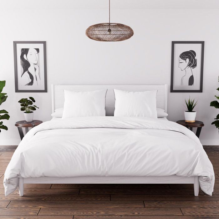 Parure housse de couette en microfibre lavée 240x220 cm BOHEME blanc, par Intemporel