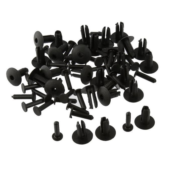 Gazechimp 30 Clips Pare-chocs Plastique Pour BMW E30 E36 E46 E39 E38 Z1 | Noir 8mm