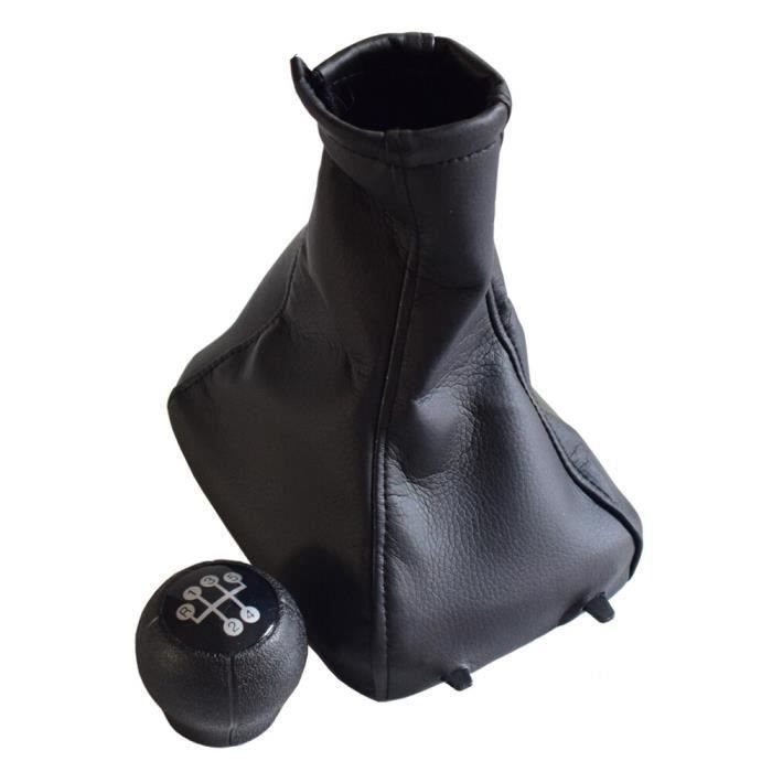 Soufflets Cuir Levier De Vitesse Et Frein à Main Pour Opel Astra G (1998-2009) - Noir, Coutures Noires - 2