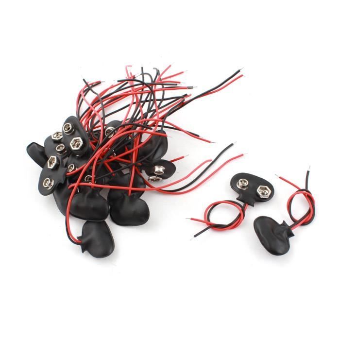 20pcs 10cm Cable Fil 9v Pile 9 Volts Type T Avec Connecteur Agrafe Achat Vente Piles Cdiscount
