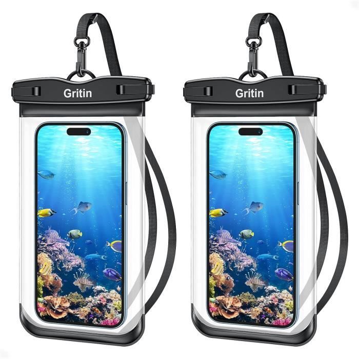 Pochette étanche Smartphone IPX8 - Lot De 2 Housses Transparentes Pour Téléphone Jusqu'à 6,7 Pouces - Idéal Pour Plage, Natation, Sports Nautiques