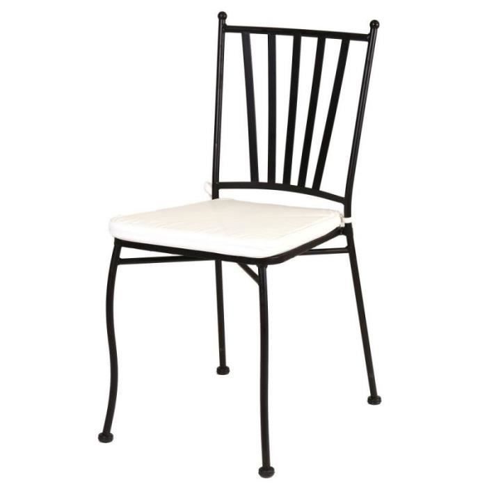 Chaise Fer noir et coussin - EMBUDU - L 41 x l 53 x H 90 - Achat / Vente fauteuil jardin Chaise Fer noir et coussin - - Cdiscount