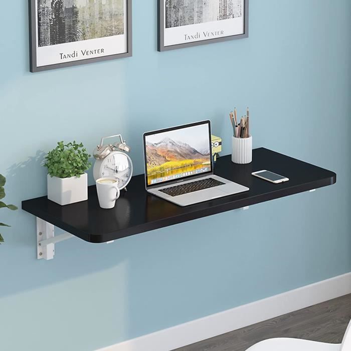 Table Murale Pliante, Table Pliante En Bois Avec Cadre De Support En Métal, Table Stable Et