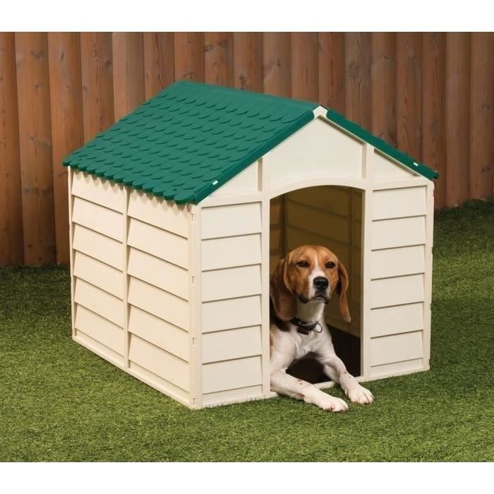 Niche M En Plastique Beige Verte Pour Chien 72 X 71 5 X H 68