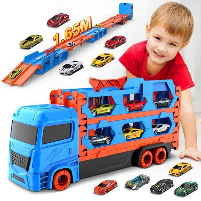 Vatos Camion de Transport TOY CAR pour 3+ans garçon, Piste pour 6