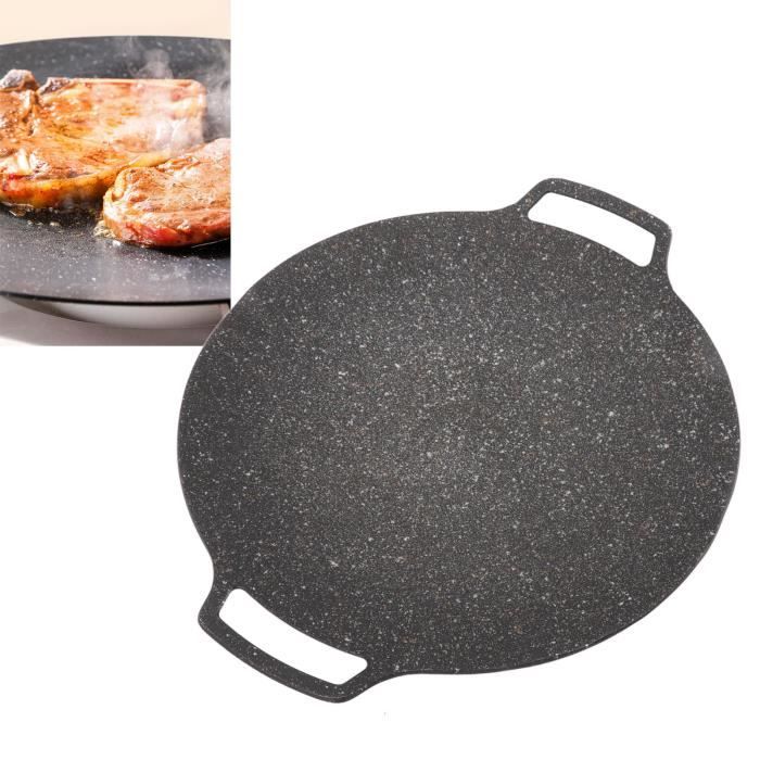 Poêle à barbecue coréenne ronde, plaque de cuisson en fonte d'aluminium