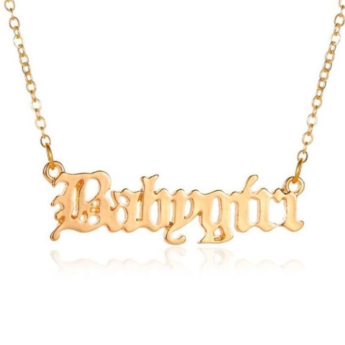 Collier A La Mode Pour Bebe Fille Pendentif Lettres Anglaises Couleur Or Et Argent Amoureux De Ma Gold Achat Vente Sautoir Et Collier Collier A La Mode Pour Bebe Fi