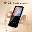 AGPTEK 64Go MP3 Bluetooth 5.3 avec Haut-Parleur, 2.4" Grand Écran Lecteur Musical en Métal Son sans Perte avec Bouton Tactile-1