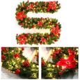 2.7M Guirlande Lumineuse Sapin Noël Avec LED Fleurs rouges décoration de Noël-1