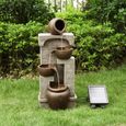 Fontaine de jardin avec batterie LED, Teamson Home, Brun, 31 X 26 X 72-1