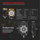 Phare Travail + Gyrophare LED 12V/24V – 10W, Blanc Flood + Flash Ambre, Pour Véhicule