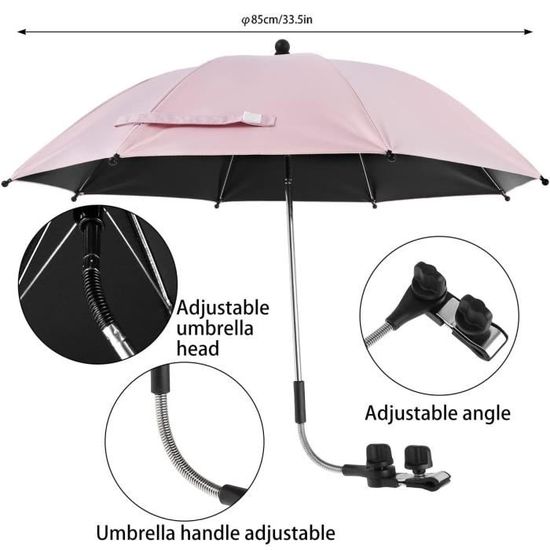 Winload Ombrelle Universelle Poussette Parasol Anti UV50+ Avec Fixation Universelle Pour Tube Rond Ou Oval