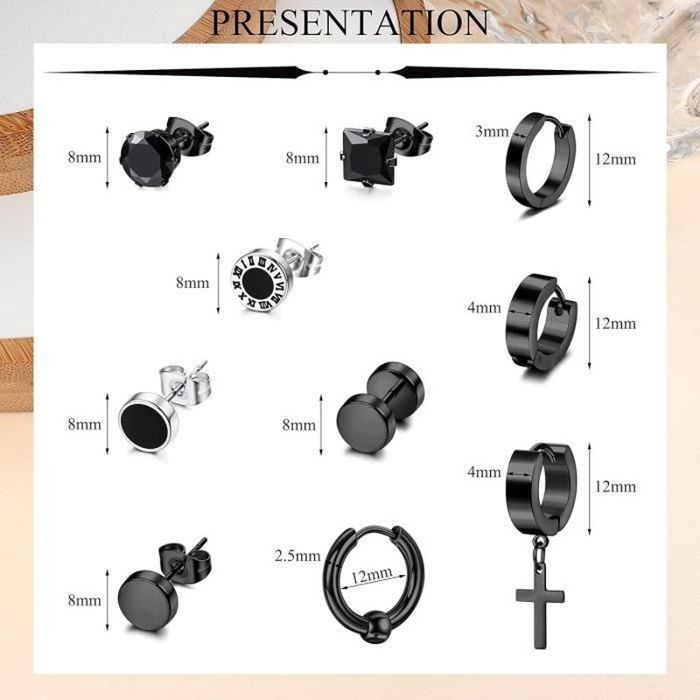 Set de 30 paires de boucles d'oreilles autocollantes O