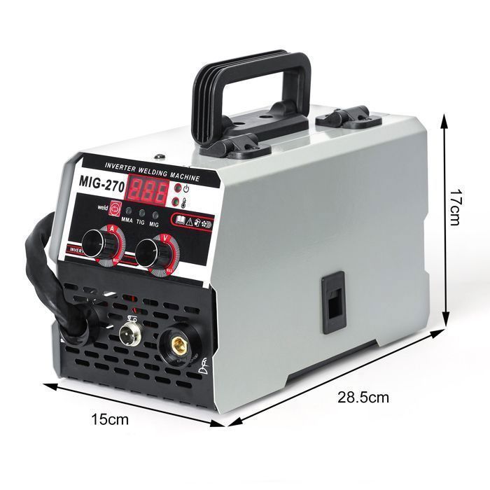 Poste à Souder MIG-270 Inverter 250A 3 En 1 - MIG/TIG/ARC Portable Avec Affichage Numérique