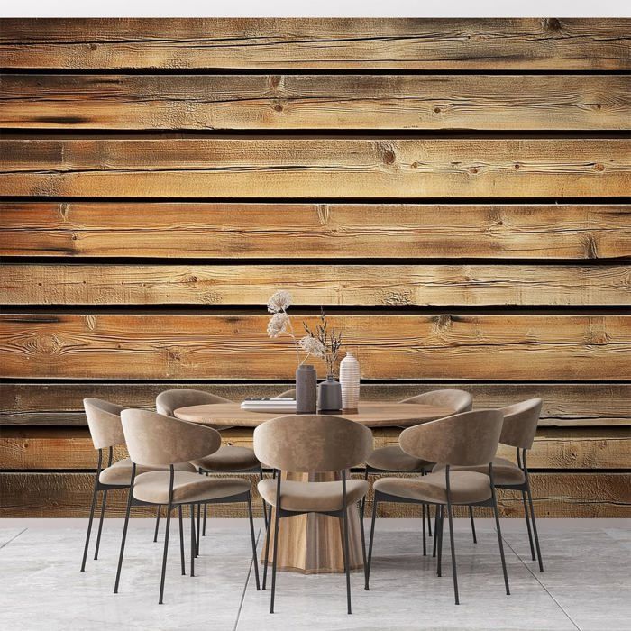 Papier Peint 3D Marron Texture ZHU235 – Sticker Marches Escalier, Déco Murale Amy