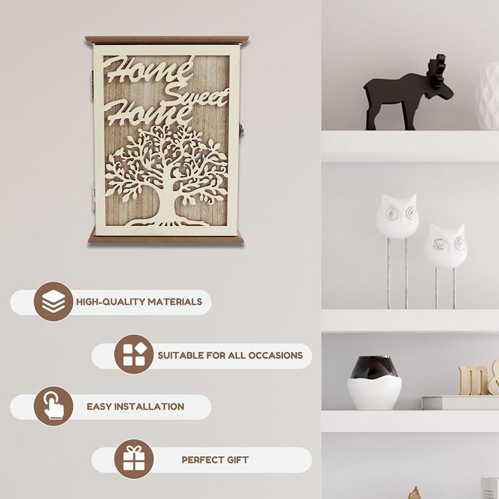 Felenny Porte-clés mural en bois rustique avec crochets pour la maison, la boue, le bureau, l'entrée, le couloir