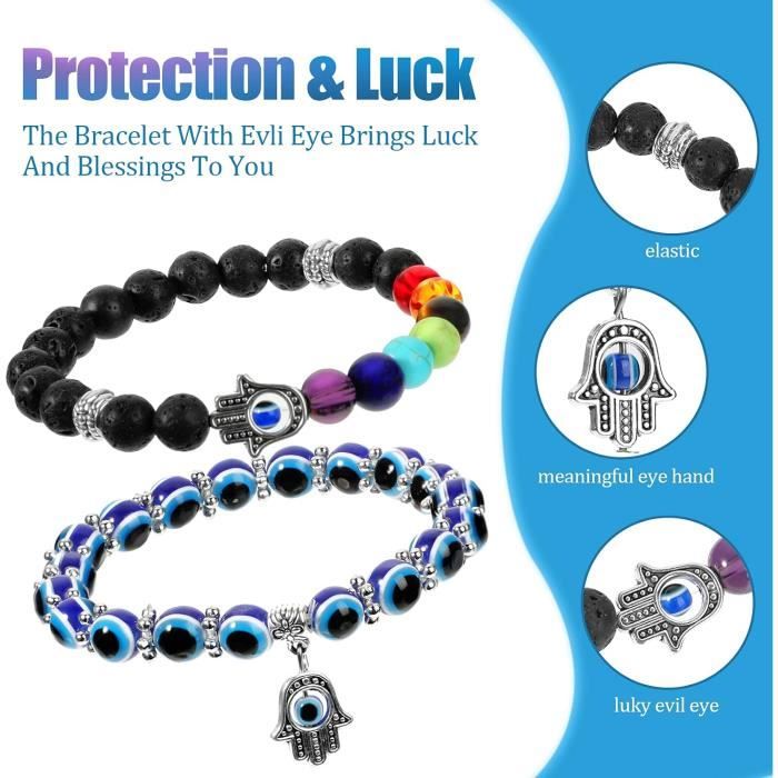Bracelet Œil Bleu - Protection du Mauvais Œil - L'Arbre des Chakras