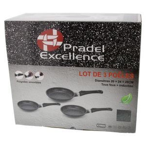 Poêle Pradel Excellence 24 Cm Façon Pierre - Fonte D'aluminium - Lave-vaisselle