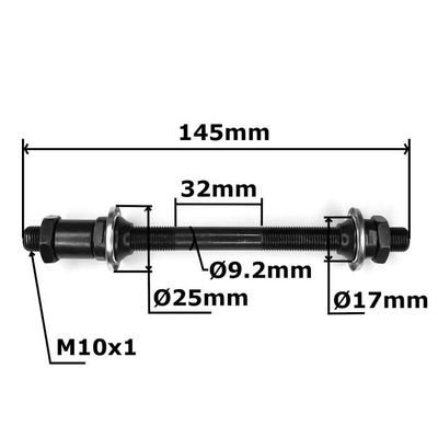Axe De Moyeu Creux 10mm – Acier – Pour VTT, Vélo De Route – Conversion Dégagement Rapide – Longueur 145mm Ou 210mm – Compatible Leviers Standard