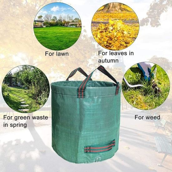 Lot De 3 Sacs De Jardin NIUQIGE – 272 L Chacun, Résistants, Autoportants – Parfait Pour Déchets Verts, Feuilles, Tontes