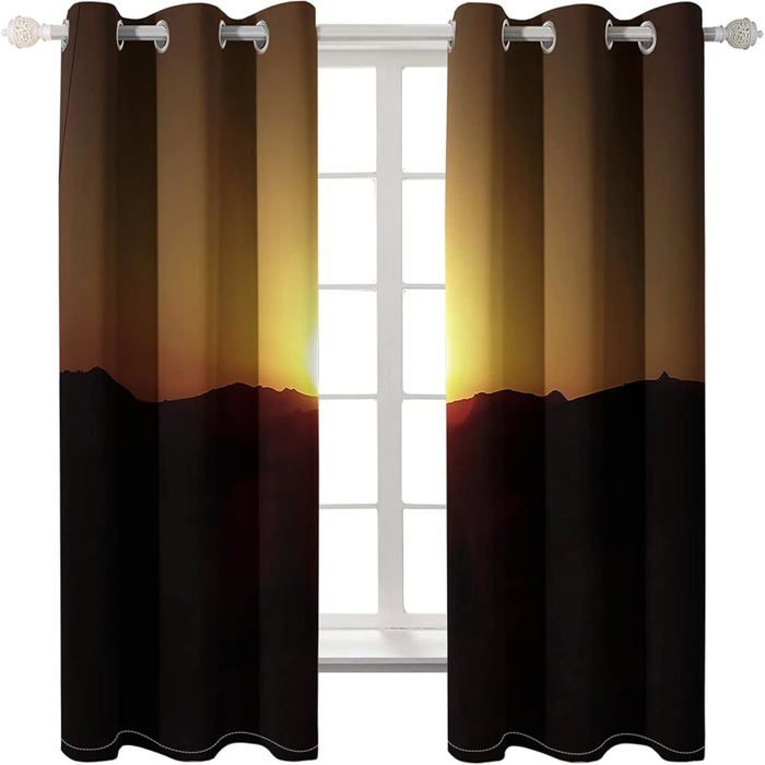 Rideau Occultant Thermiques Panthere Noire - Lot De 2 Rideaux Imprimé Pour Salon Chambre Fenetre