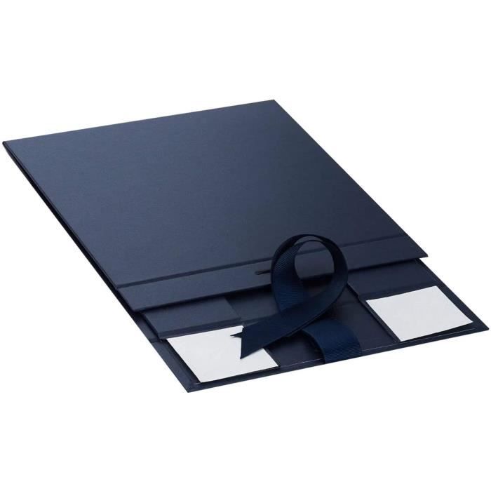 Boîte luxe bleu mat à fermeture aimantée 44 cm