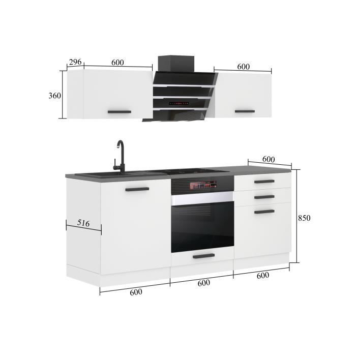 Cuisine Complète - B BELINI GROUP - SOPHIA - Ébène Royal - 180 cm ...
