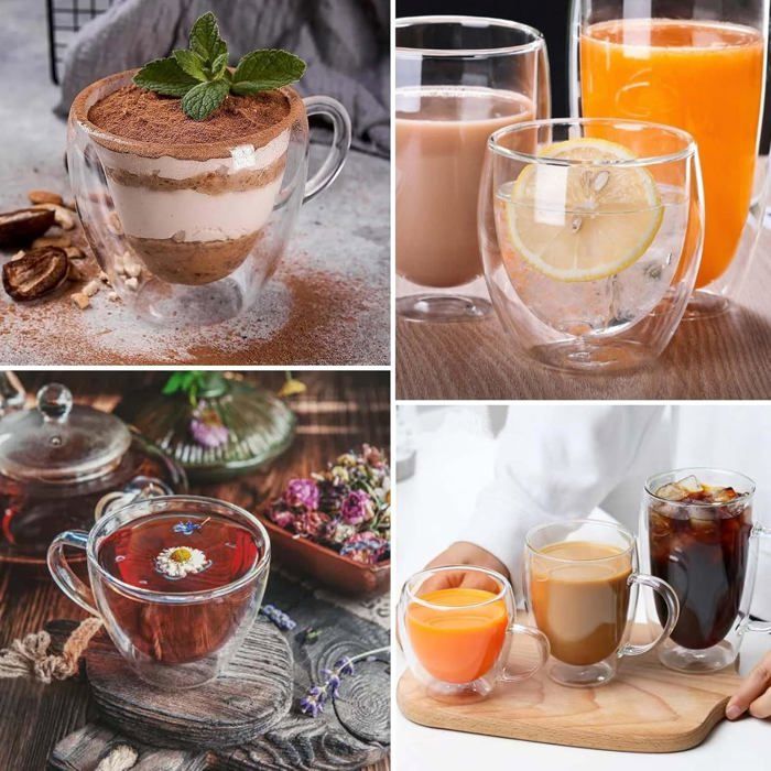 Lot 6 Tasses Expresso Verre Épais – Petites Tasses Café, Cappuccino, Thé, Dessert & Whisky – Cadeau Amateurs Café