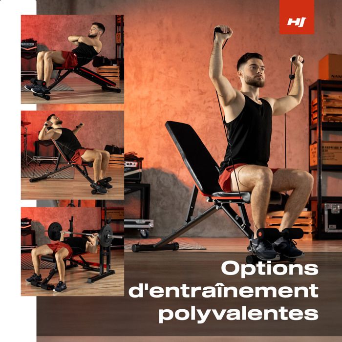 Banc Musculation Multifonction Vevor VEVOR Banc Musculation Multifonction - 272kg Capacité - Inclinable, Pliable - Entraînement Corps Complet Banc Fitness Domicile 272kg