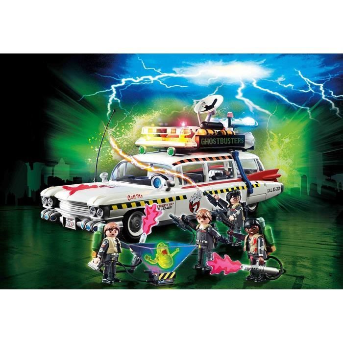 PLAYMOBIL Ghostbusters Ghostbusters Ecto 1A V hicule effets lumineux avec pyramide hologramme