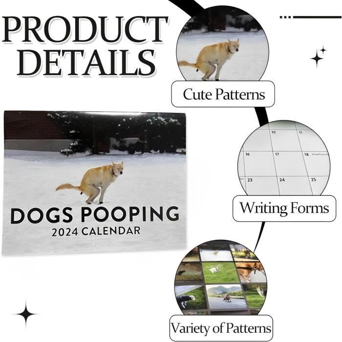 Calendrier familial 2024 Pooping Dogs Pooping In Beautiful Places