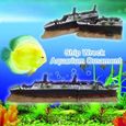 Aquarium Décoration Épave de Navire Polyrésine Titanic Bateau Réservoir de Poissons 40x6x9cm La47092-3