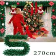 2.7M Guirlande Lumineuse Sapin Noël Avec LED Fleurs rouges décoration de Noël-3