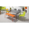 Salon de jardin en acier - Table et 6 fauteuils - Palavas - Vert Cactus-3