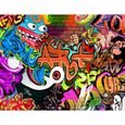 Papier Peint Intissé 352x250 cm (8,8 M2) Runa art 9068011a Tapisserie Mur de Pierre Graffiti - 8 Bandes Faciles à Coller - Orange-3