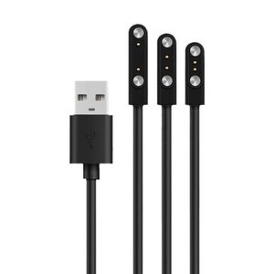 Câble De Charge Magnétique 2 Broches Pour Montre Connectée - Longueur 80cm, Noir, Neuf